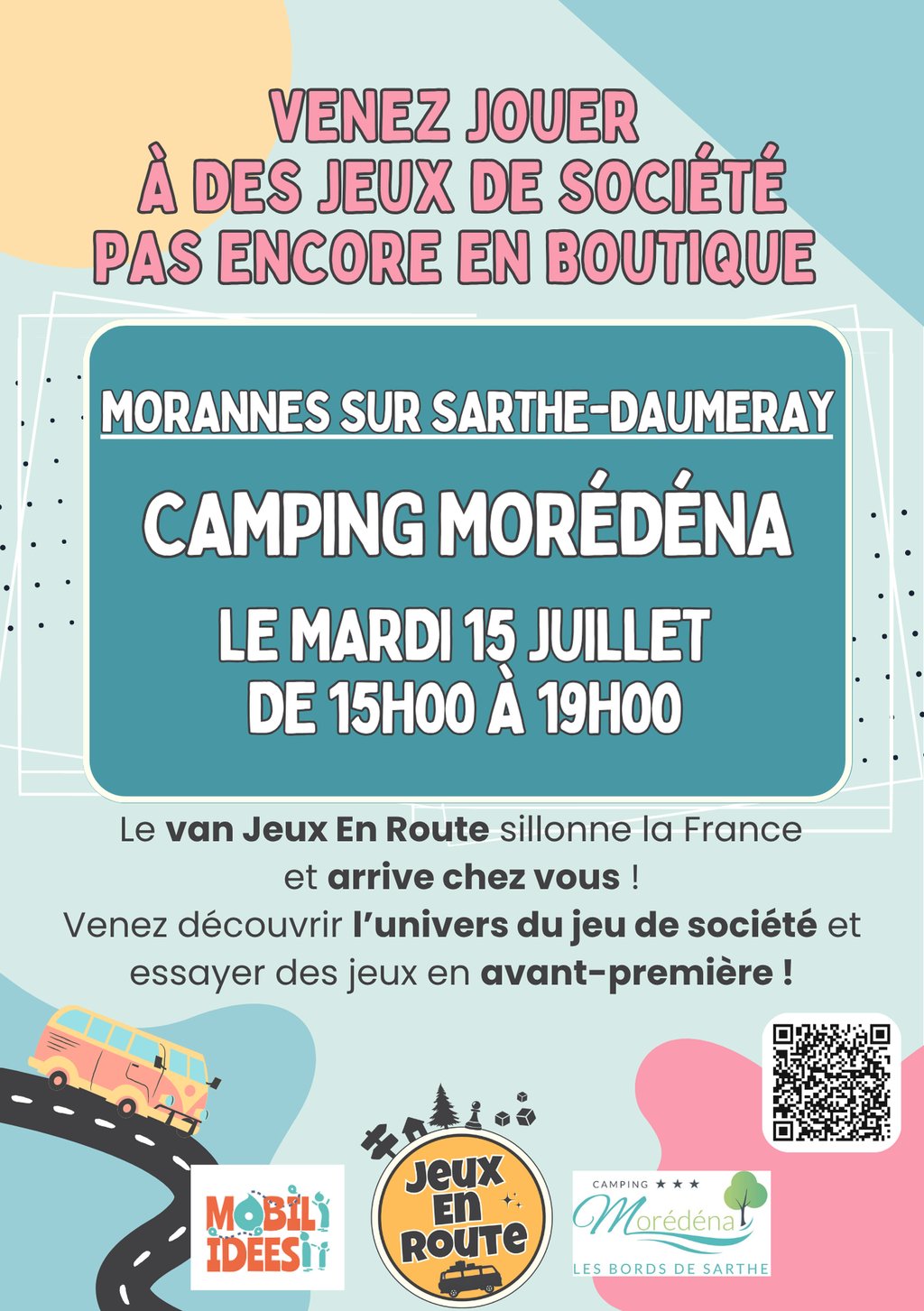 Après-midi jeux de société au camping