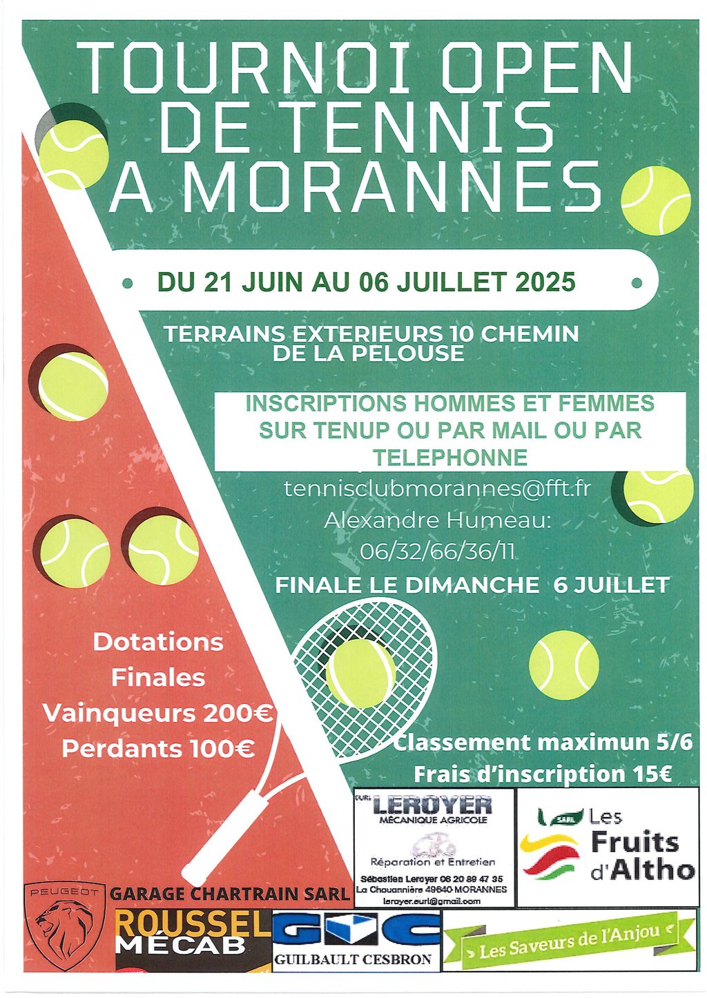 Tournoi Open de Tennis à Morannes Tournoi Open de Tennis à Morannes