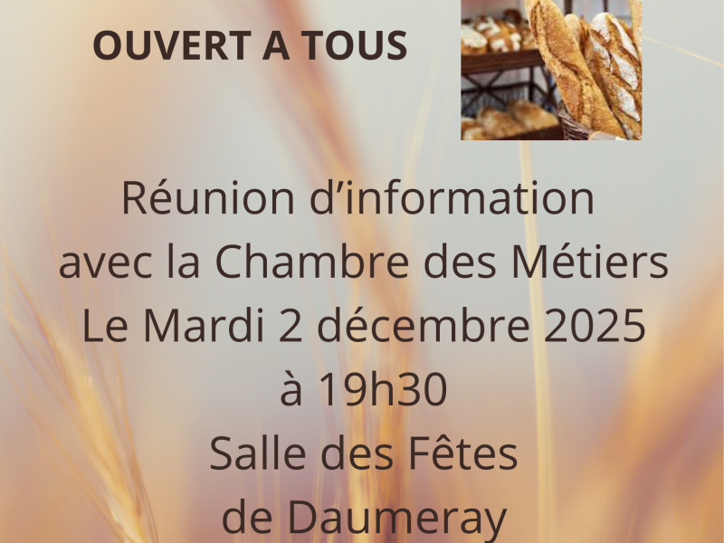 Réunion d'information sur l'avenir de la boulangerie de Daumeray